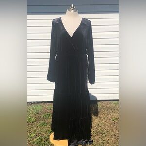 Knox Rose Size XL Black Velvet Long Sleeve Dress